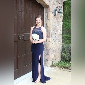 Navy Blue Size 6 JVN by Jovani Dress